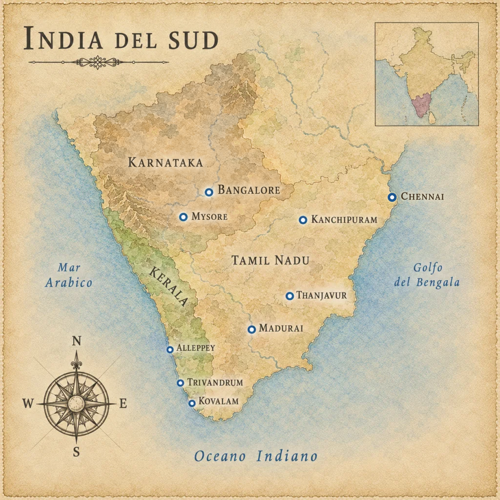 mappa India del Sud