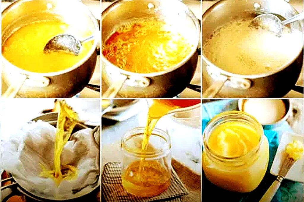 Preparazione del ghee, sequenza