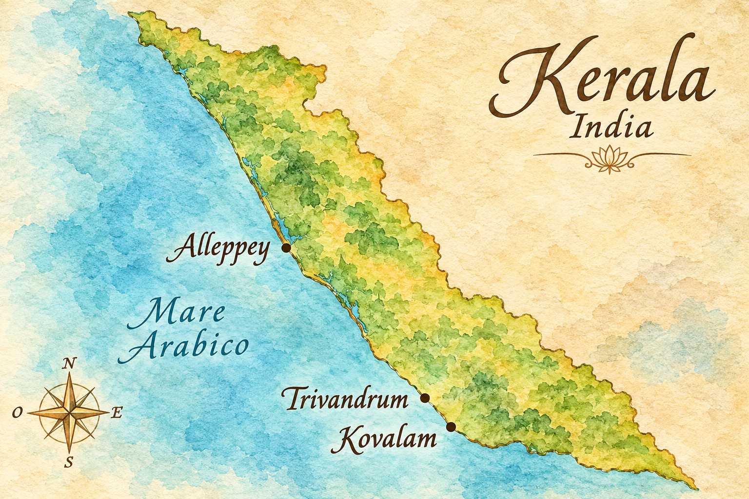 Mappa del Kerala